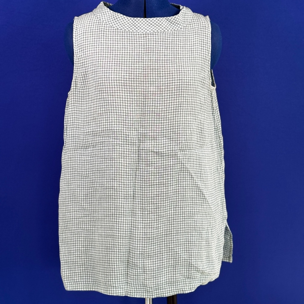 EILEEN FISHER Puckered Organic Linen Sleeveless Tunic S